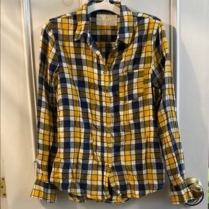 Atmosphere Yellow and Blue Plaid Shirt